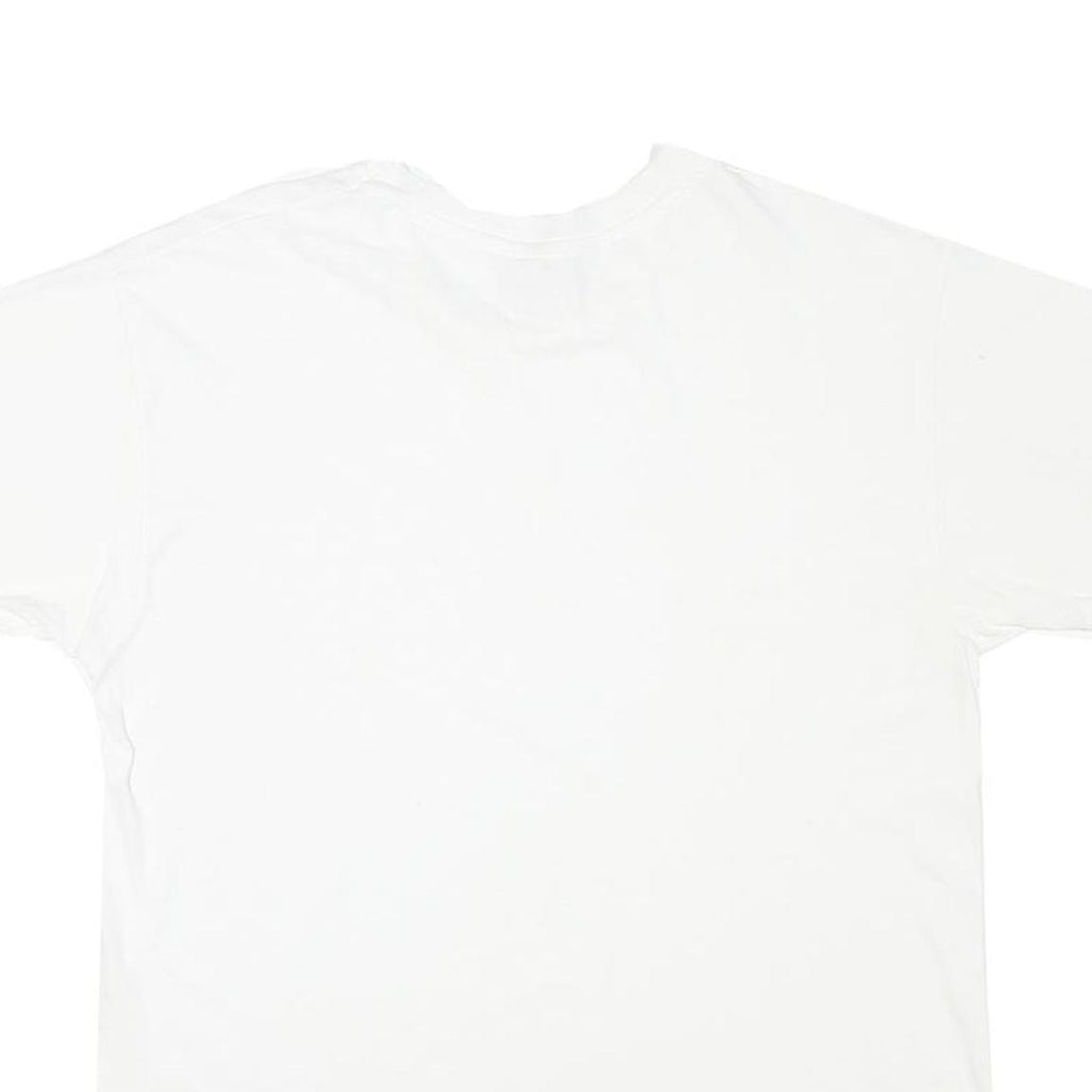 HANES Mens White L Short Sleeve Crew Neck Plain Cotton Blend T-Shirt Casual