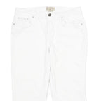 EARL JEAN Womens White Casual Cotton Blend Shorts M W30 Stud Embellished Pockets