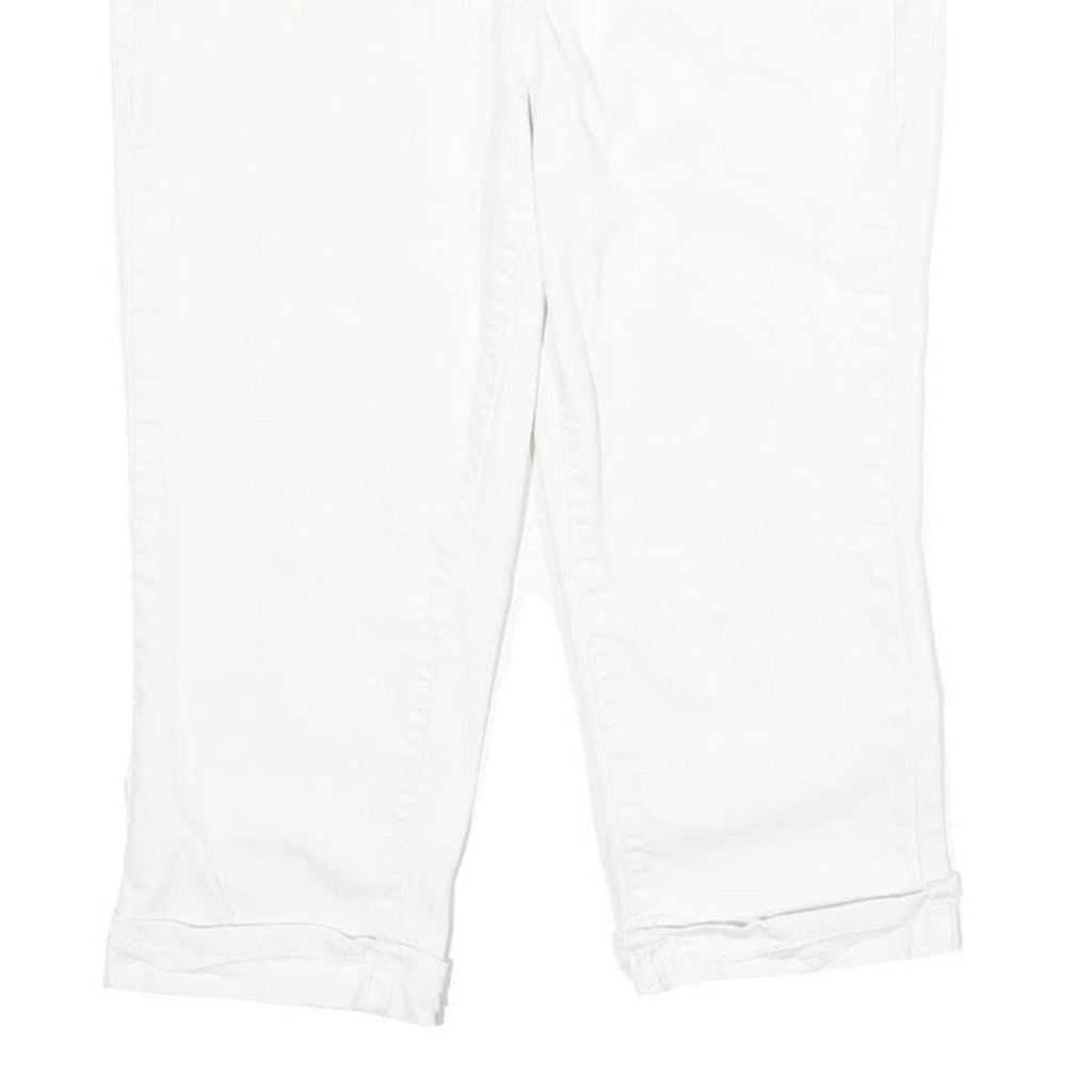 EARL JEAN Womens White Casual Cotton Blend Shorts M W30 Stud Embellished Pockets