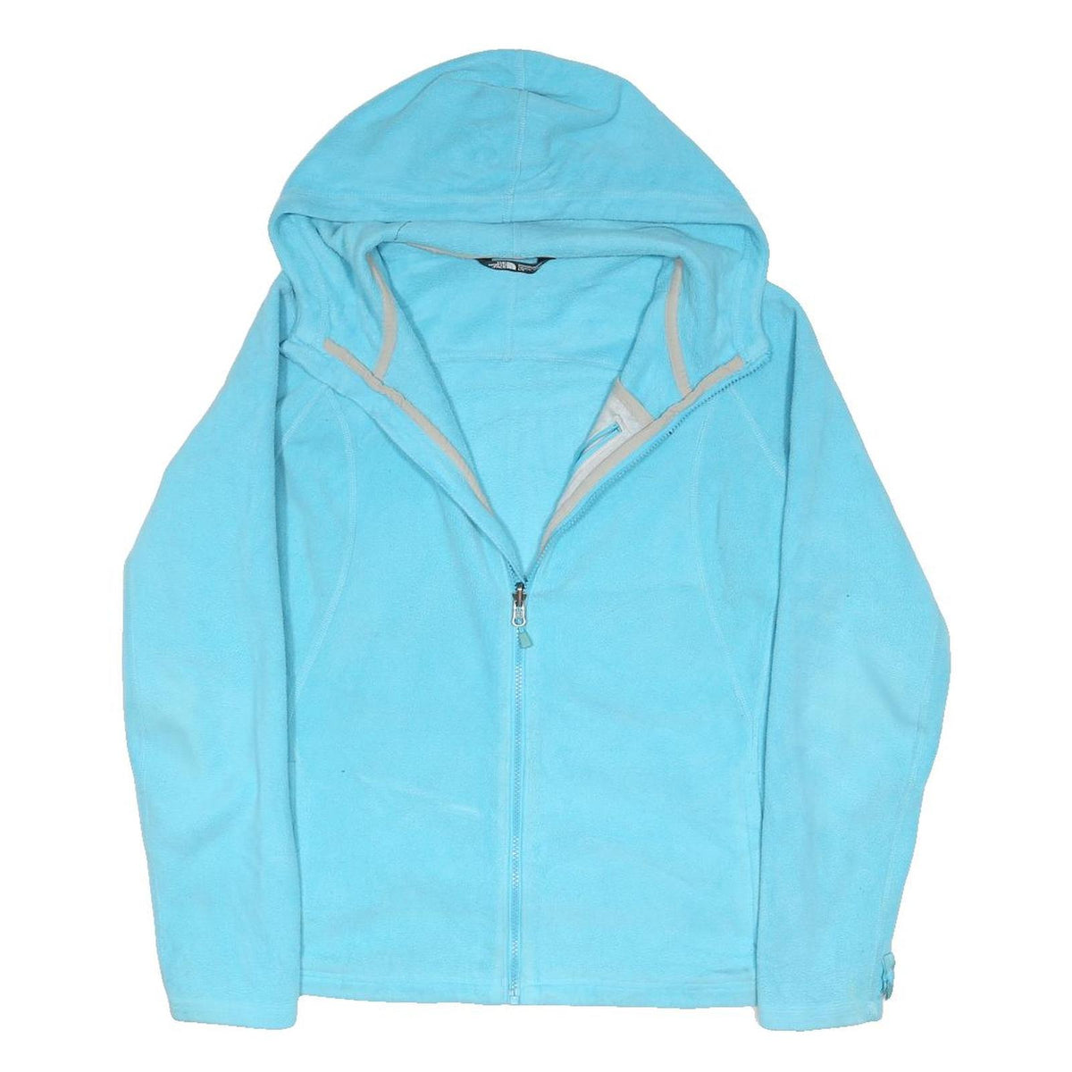 THE NORTH FACE Womens Blue Hoodie Jacket M Polyester Blend Zip Hooded Plain