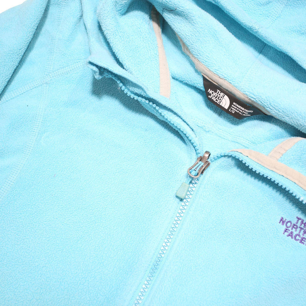 THE NORTH FACE Womens Blue Hoodie Jacket M Polyester Blend Zip Hooded Plain
