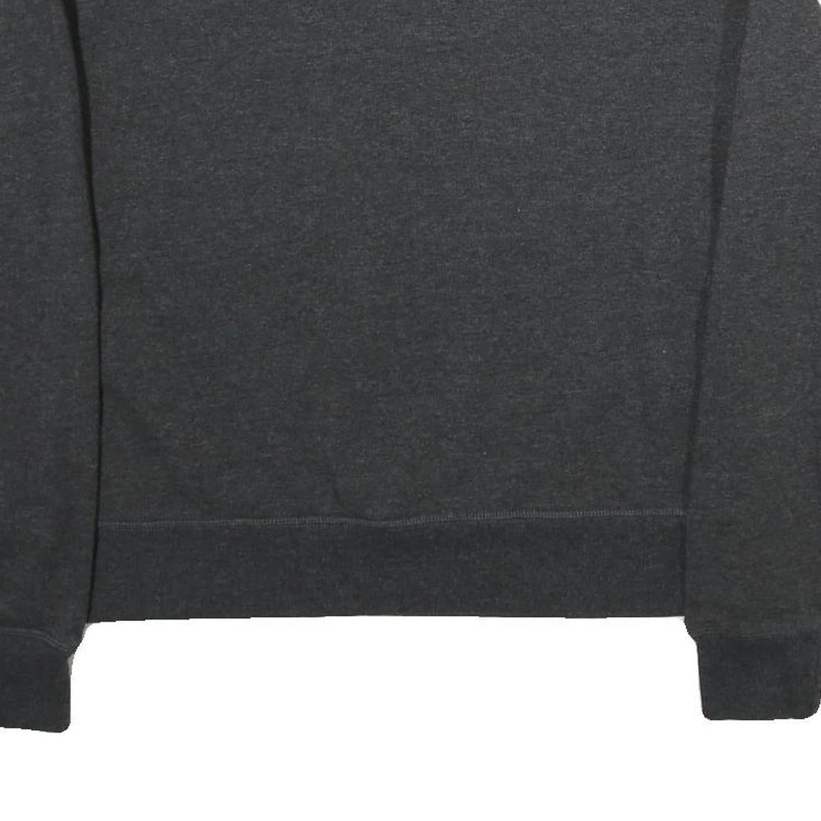 REEBOK Womens Black Cotton Sweatshirt Crew Neck S Logo Print Lightweight