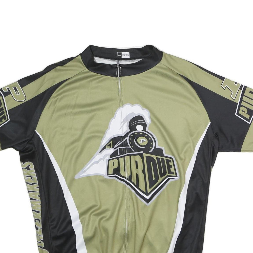 Mens Green & Black Purdue Graphic T-Shirt 5XL Short Sleeve Crew Neck Cycling