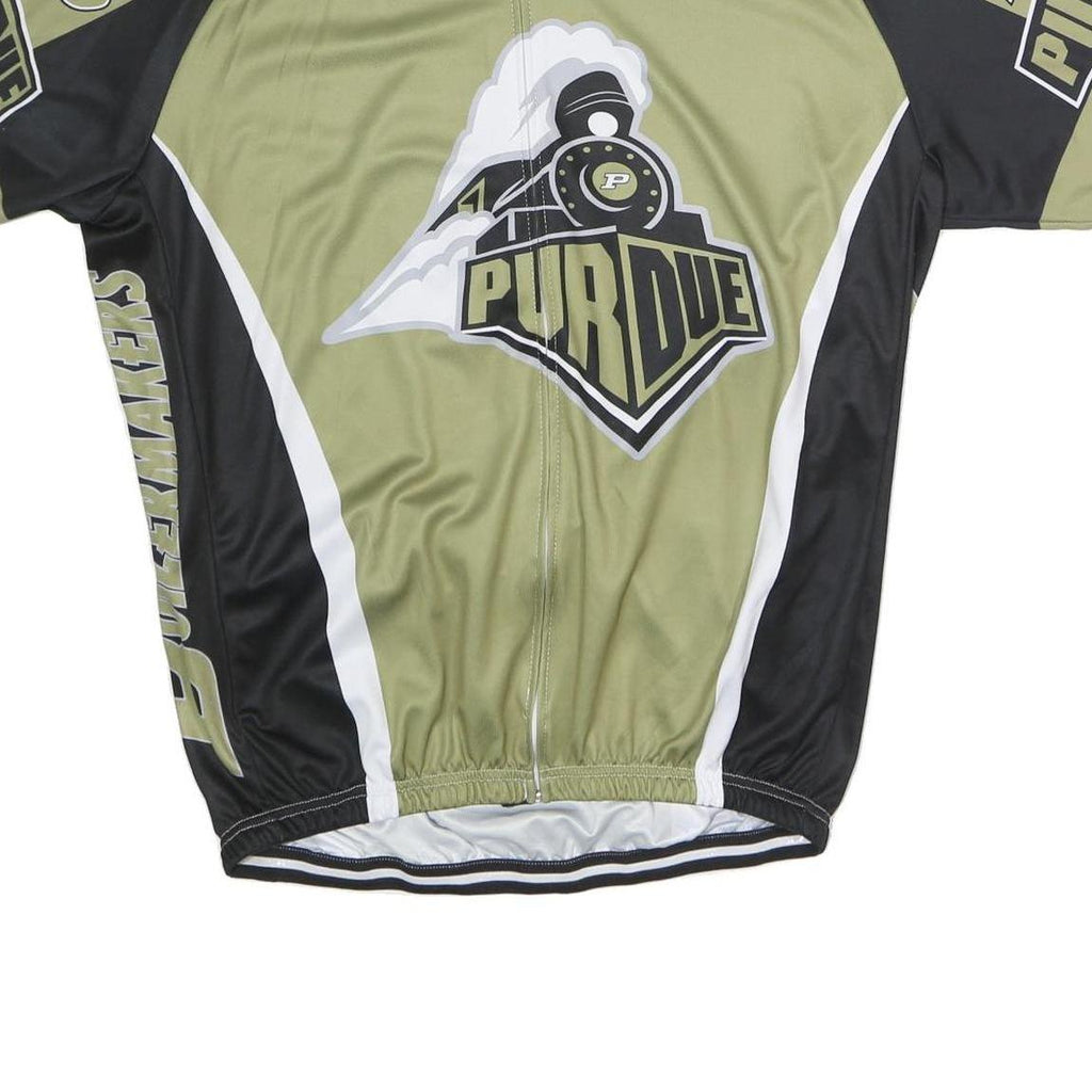 Mens Green & Black Purdue Graphic T-Shirt 5XL Short Sleeve Crew Neck Cycling