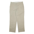 DICKIES Mens Cotton Blend Beige Regular Fit Straight Leg Trousers W34 L30