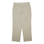 DICKIES Mens Cotton Blend Beige Regular Fit Straight Leg Trousers W34 L30