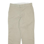DICKIES Mens Cotton Blend Beige Regular Fit Straight Leg Trousers W34 L30