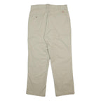 DICKIES Mens Cotton Blend Beige Regular Fit Straight Leg Trousers W34 L30