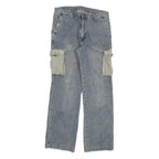 SMART Mens Blue Regular Fit Straight Leg Denim Jeans W31 L30 Cargo Pockets Zip