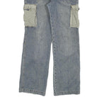 SMART Mens Blue Regular Fit Straight Leg Denim Jeans W31 L30 Cargo Pockets Zip