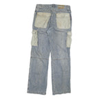 SMART Mens Blue Regular Fit Straight Leg Denim Jeans W31 L30 Cargo Pockets Zip