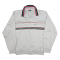 CHAMPION Mens Grey & Black Zip Jacket XL Polyester Track Sweater Retro