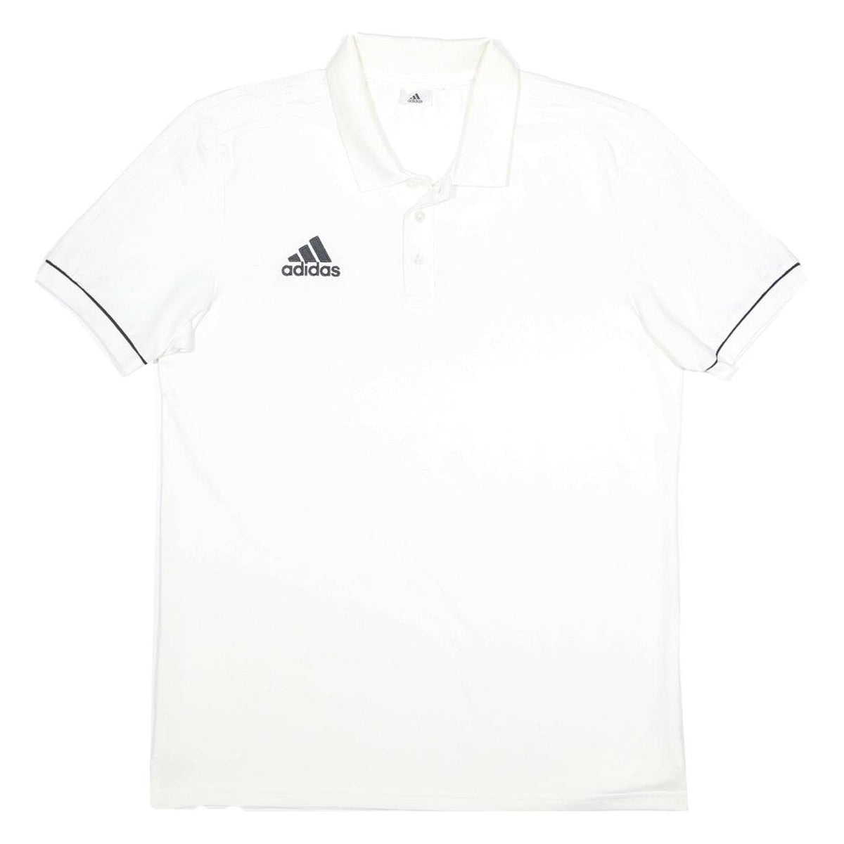 ADIDAS Mens White Polo Shirt M Cotton Blend Sports Casual Short Sleeve Basic