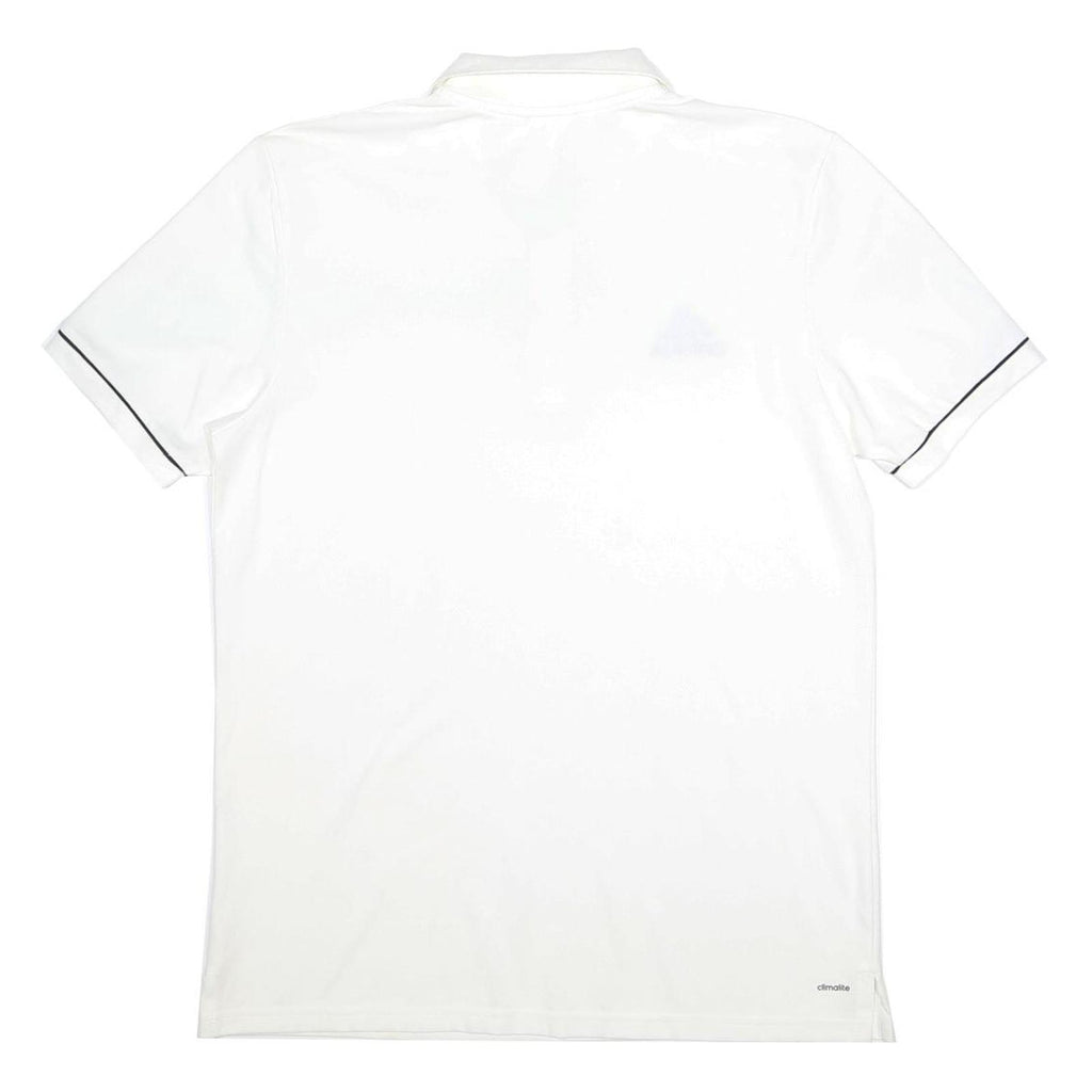 ADIDAS Mens White Polo Shirt M Cotton Blend Sports Casual Short Sleeve Basic