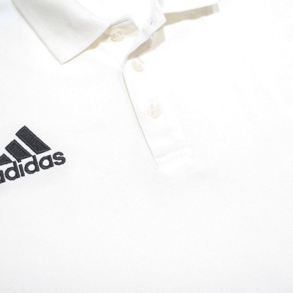 ADIDAS Mens White Polo Shirt M Cotton Blend Sports Casual Short Sleeve Basic