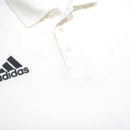 ADIDAS Mens White Polo Shirt M Cotton Blend Sports Casual Short Sleeve Basic