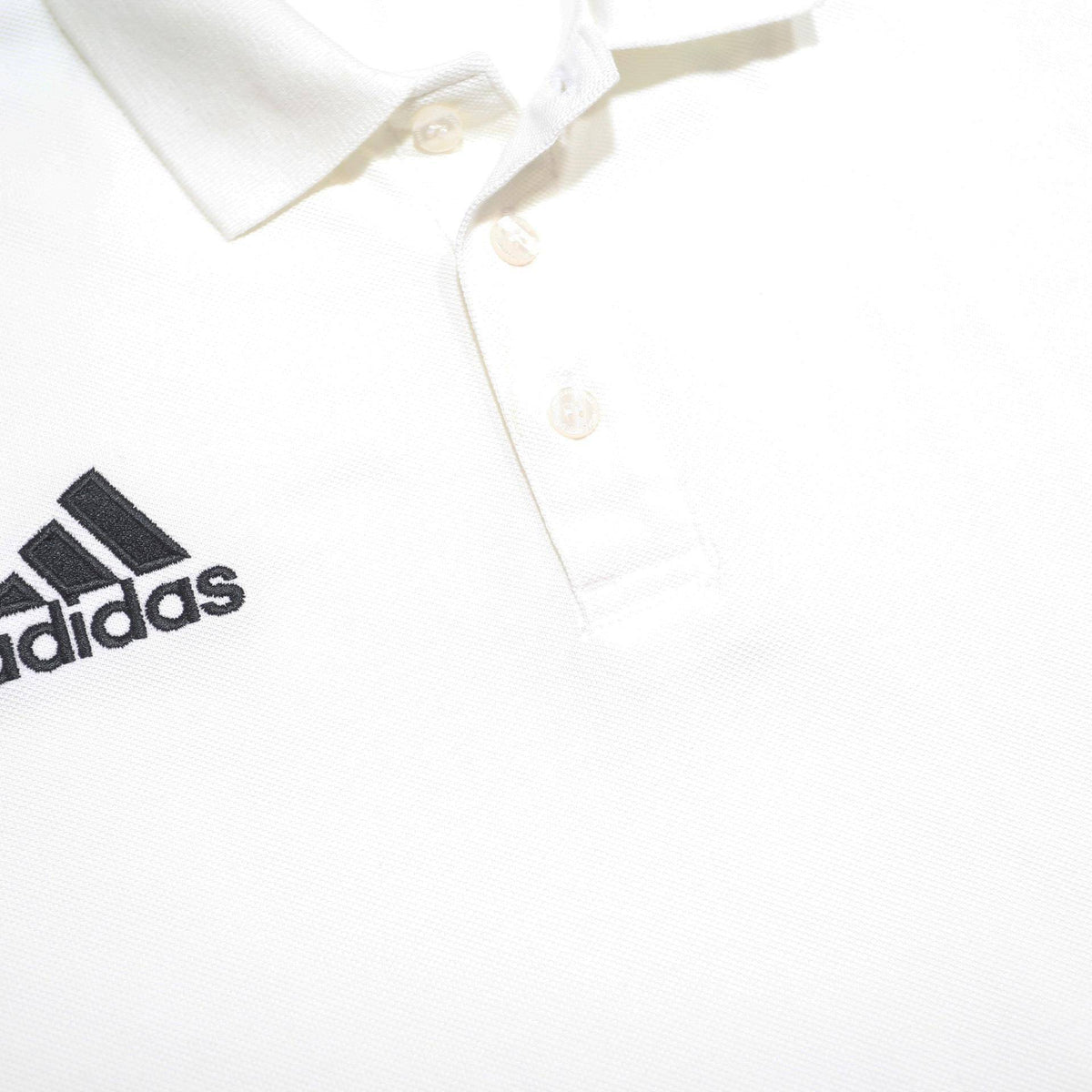 ADIDAS Mens White Polo Shirt M Cotton Blend Sports Casual Short Sleeve Basic