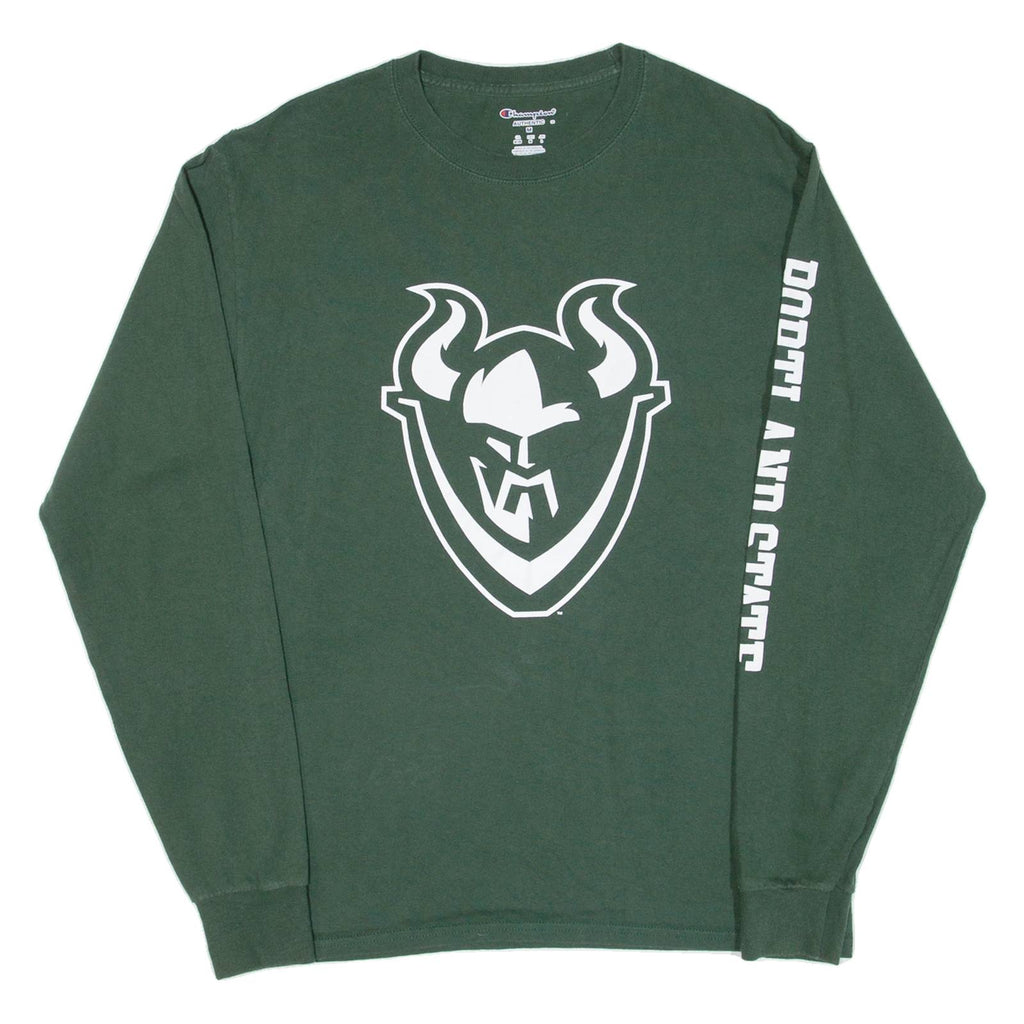 CHAMPION Portland State Mens T-Shirt Green Long Sleeve USA M