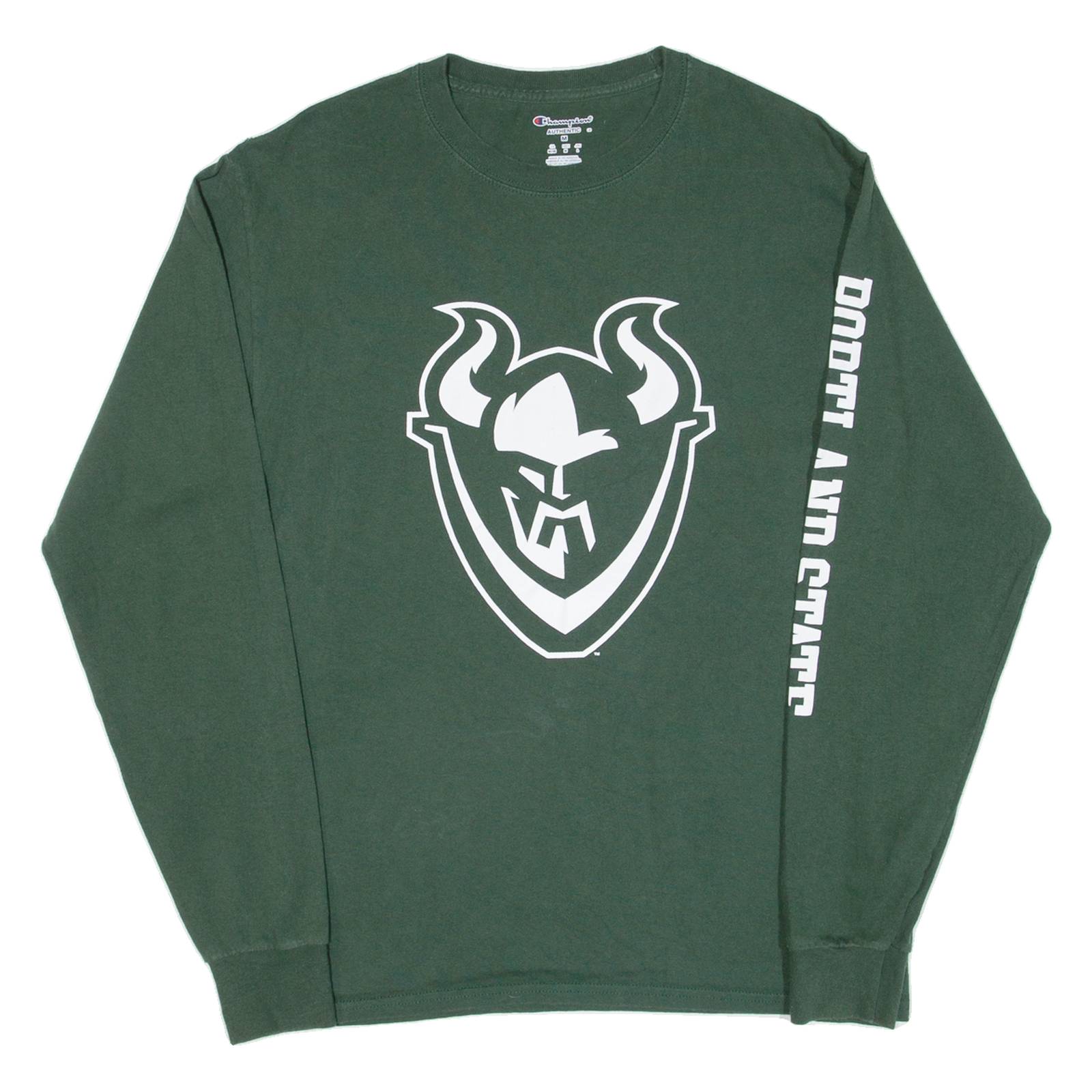 CHAMPION Portland State Mens T-Shirt Green Long Sleeve USA M