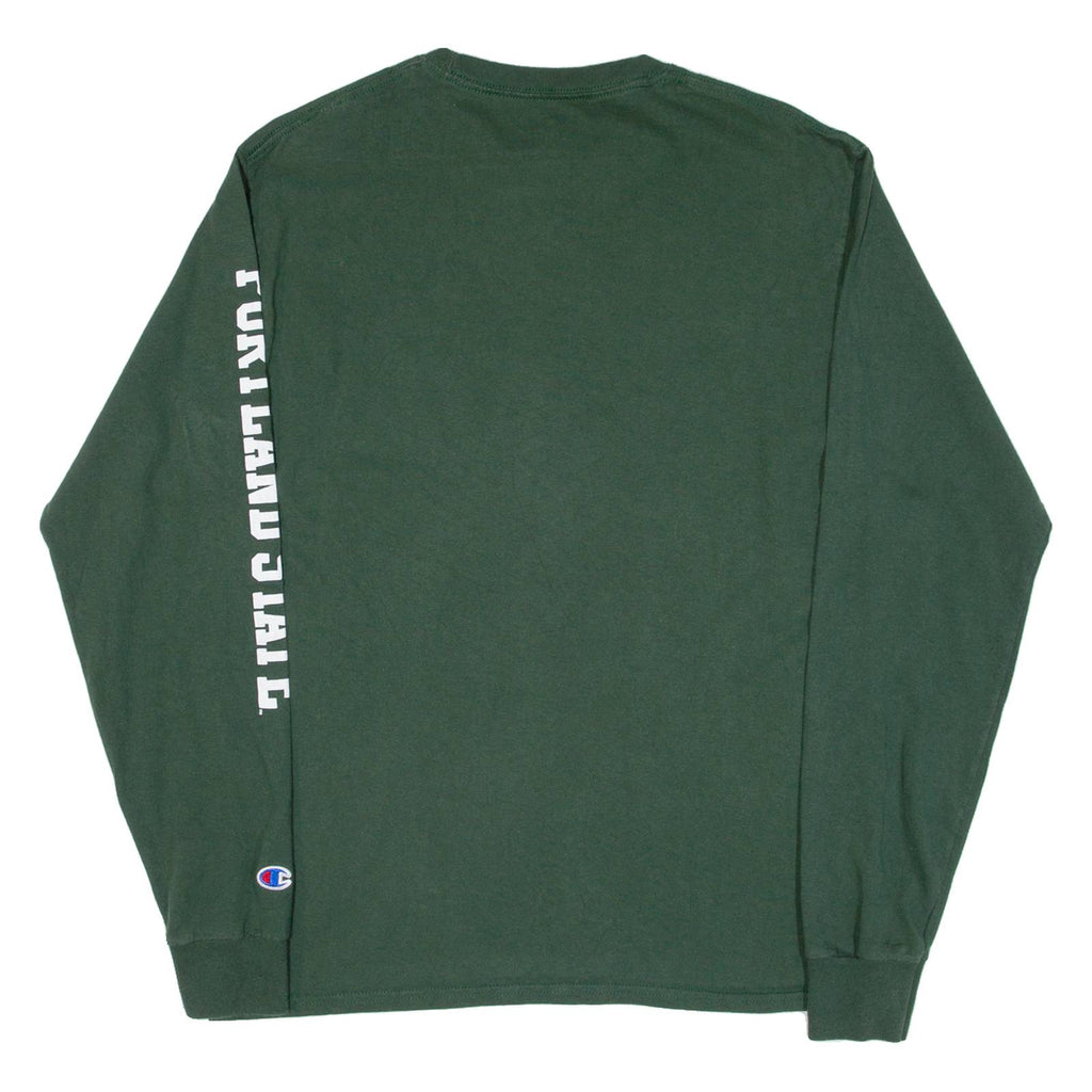 CHAMPION Portland State Mens T-Shirt Green Long Sleeve USA M