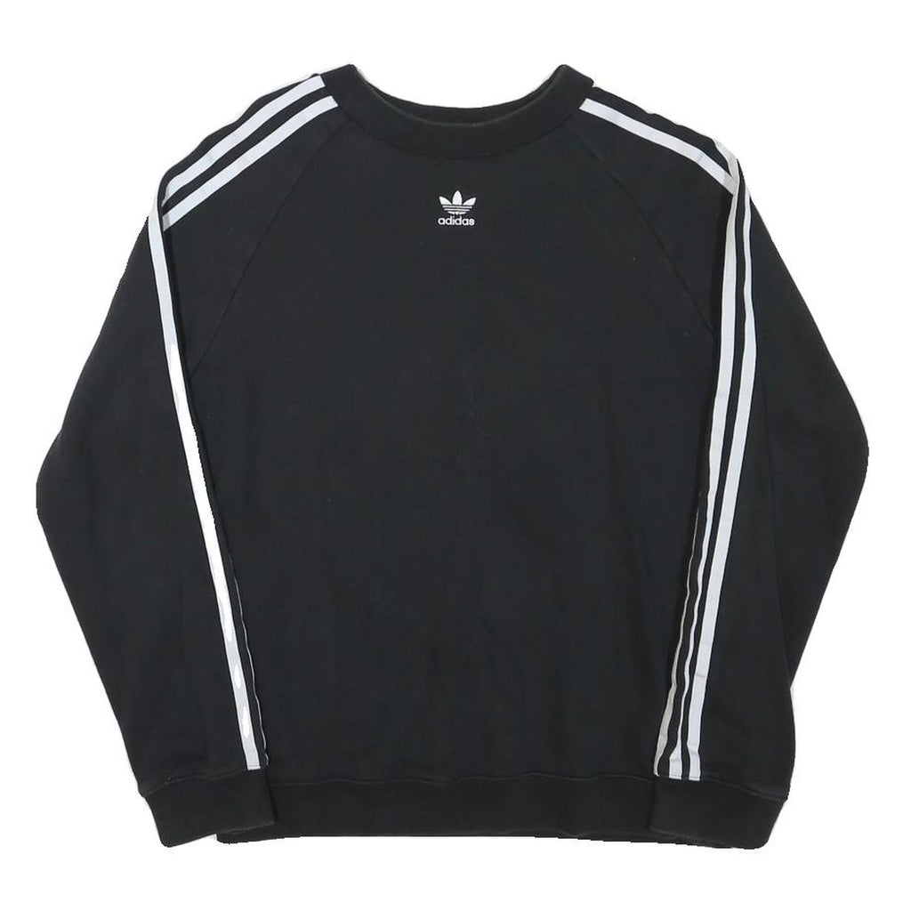 ADIDAS Womens Black & White Pullover Sweatshirt M Crew Neck Sports Casual