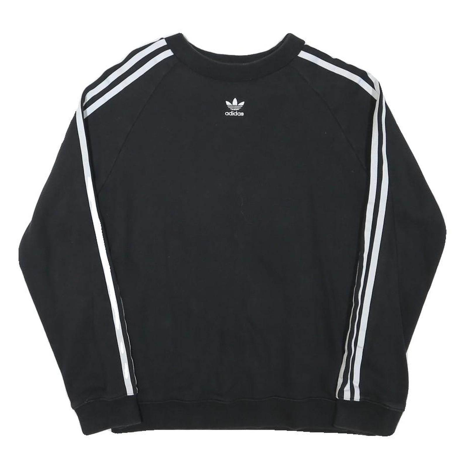 ADIDAS Womens Black & White Pullover Sweatshirt M Crew Neck Sports Casual