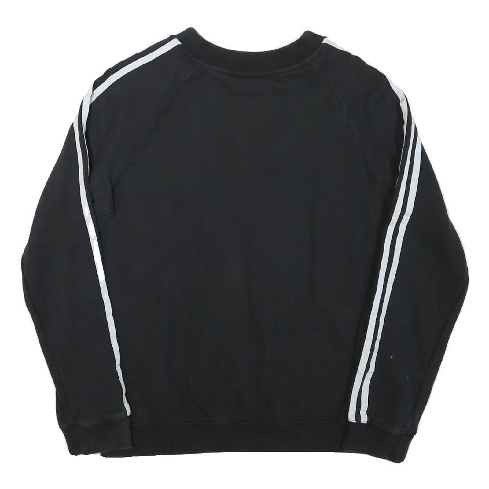ADIDAS Womens Black & White Pullover Sweatshirt M Crew Neck Sports Casual