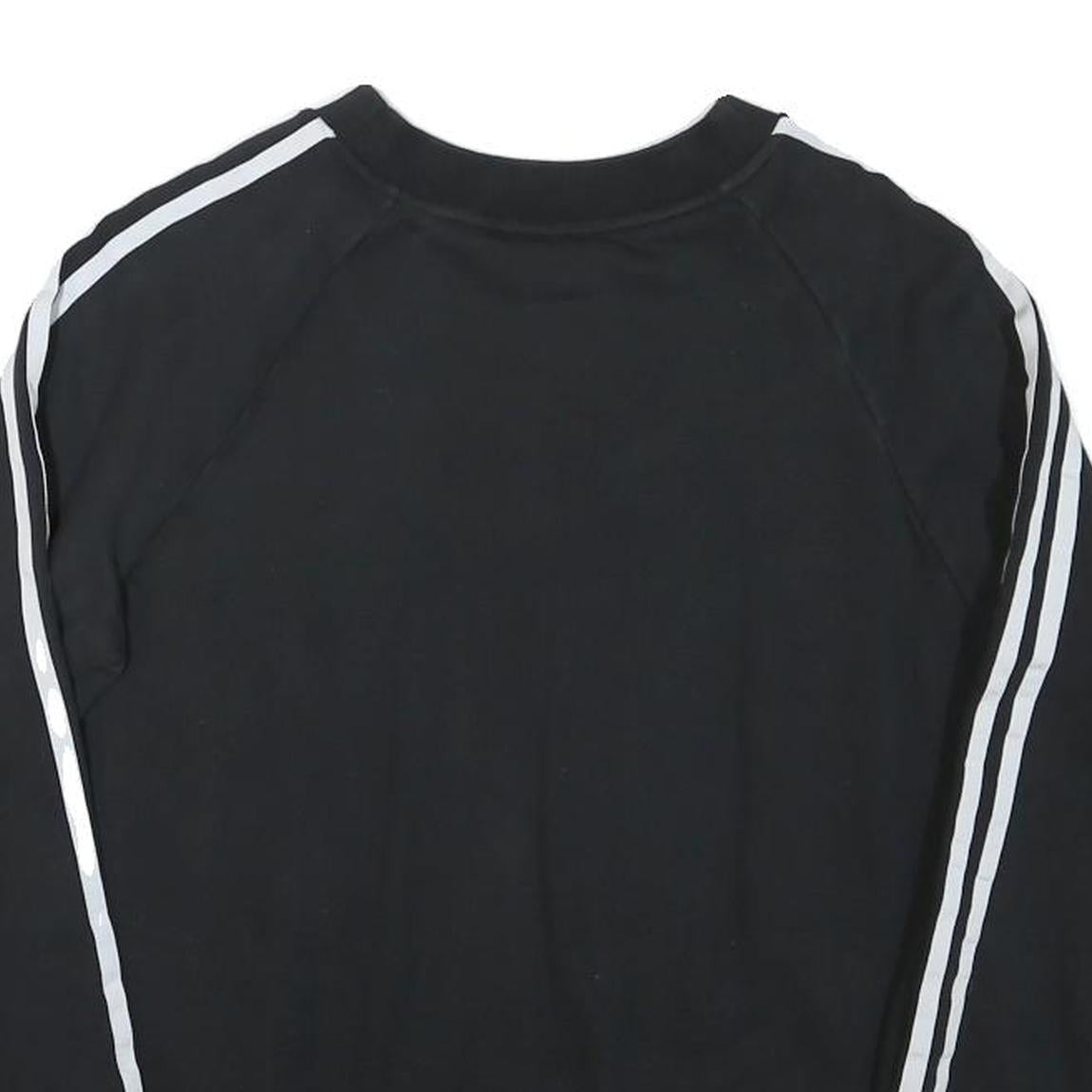 ADIDAS Womens Black & White Pullover Sweatshirt M Crew Neck Sports Casual