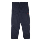 REEBOK Mens Regular Navy Blue Cotton Blend Trousers W36 L31 Drawstring Casual