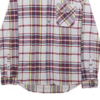 TOMMY JEANS Mens White & Navy Check Shirt M Cotton Long Sleeve Button Pocket