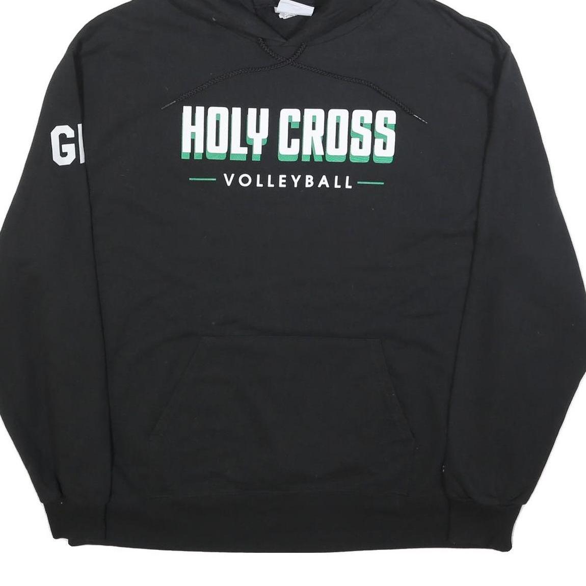 CHAMPION Mens Black Holy Cross Volleyball Hoodie XL Cotton Blend Pullover