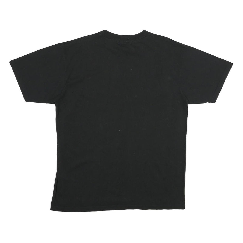 KING FASHION Mens Black Wolves Graphic T-Shirt L Short Sleeve Crew Neck