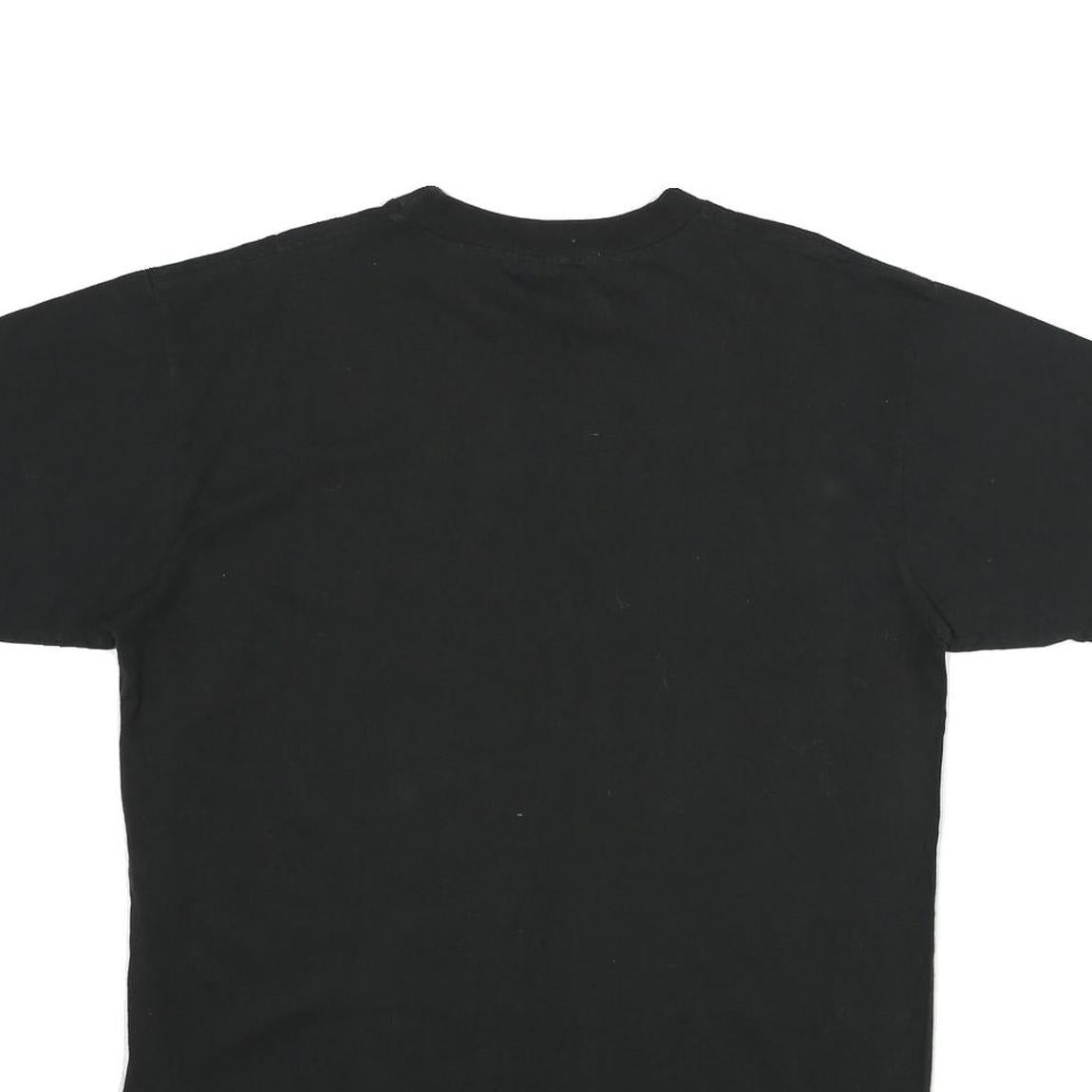 KING FASHION Mens Black Wolves Graphic T-Shirt L Short Sleeve Crew Neck