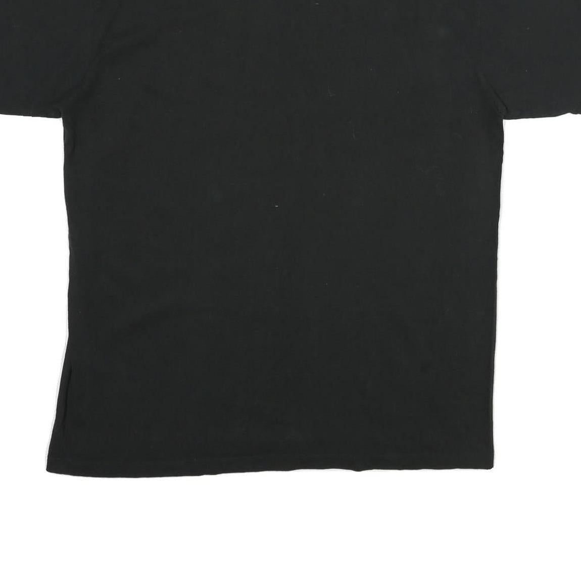 KING FASHION Mens Black Wolves Graphic T-Shirt L Short Sleeve Crew Neck