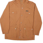 FREE SPIRIT Womens Brown Hooded Jacket M Polyester Blend Button Closure Casual