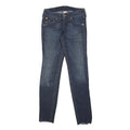 TRUE RELIGION Womens Slim Blue Denim Raw Hem Jeans W27 L32 Stylish Detail