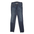 TRUE RELIGION Womens Slim Blue Denim Raw Hem Jeans W27 L32 Stylish Detail