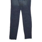 TRUE RELIGION Womens Slim Blue Denim Raw Hem Jeans W27 L32 Stylish Detail