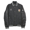EASTON Mens Black & Grey Logo Button Wool Blend Varsity Jacket S