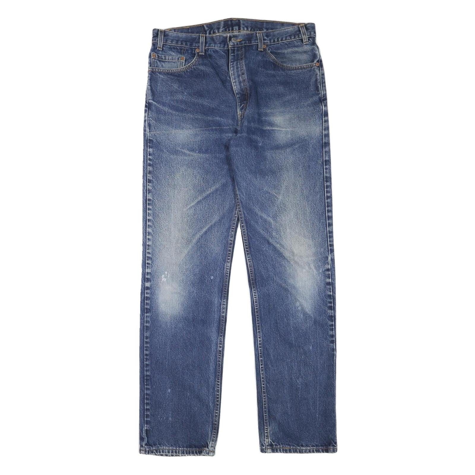 LEVI'S 505 Mens Jeans Blue Regular Straight Denim Medium W36 L35 Classic Zip