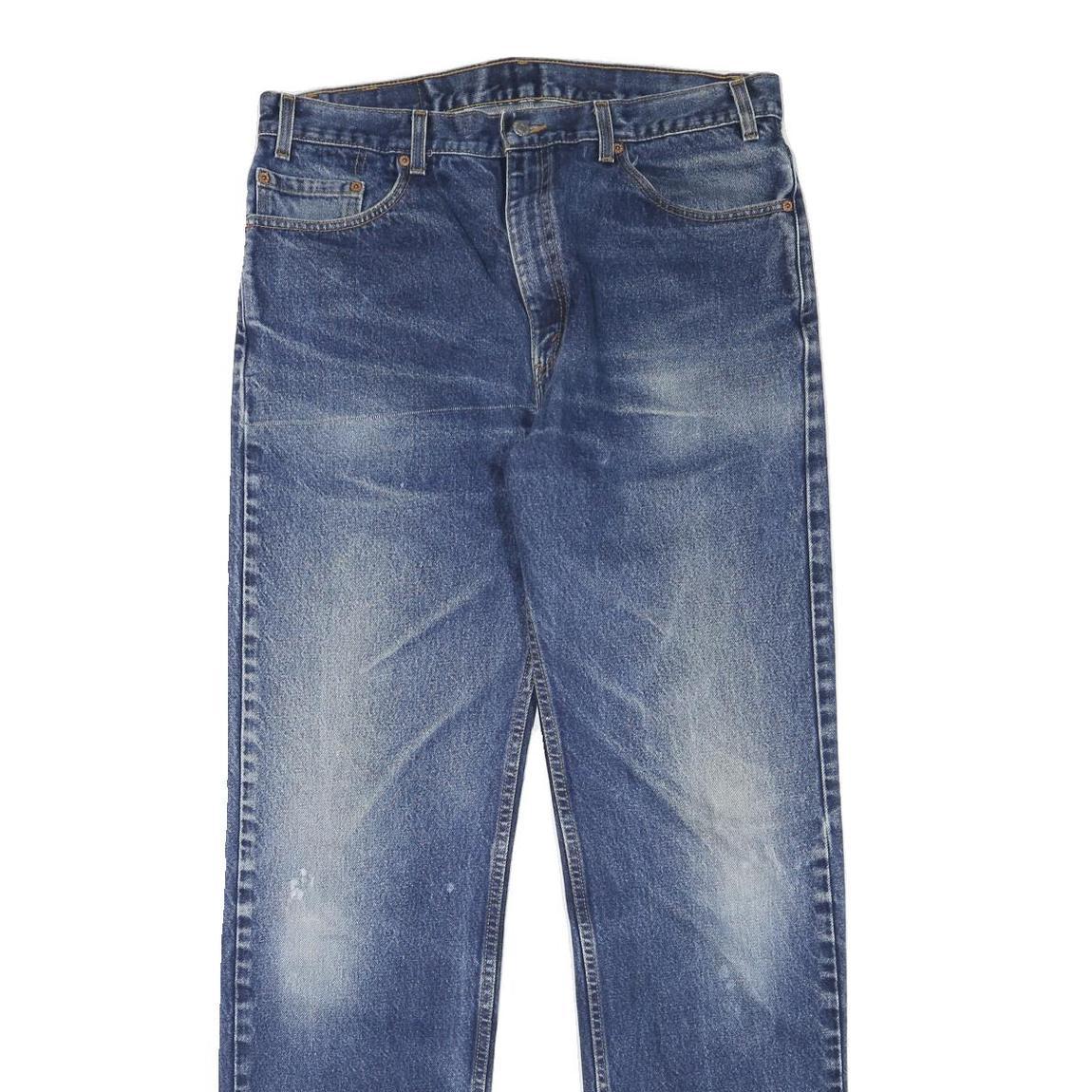 LEVI'S 505 Mens Jeans Blue Regular Straight Denim Medium W36 L35 Classic Zip