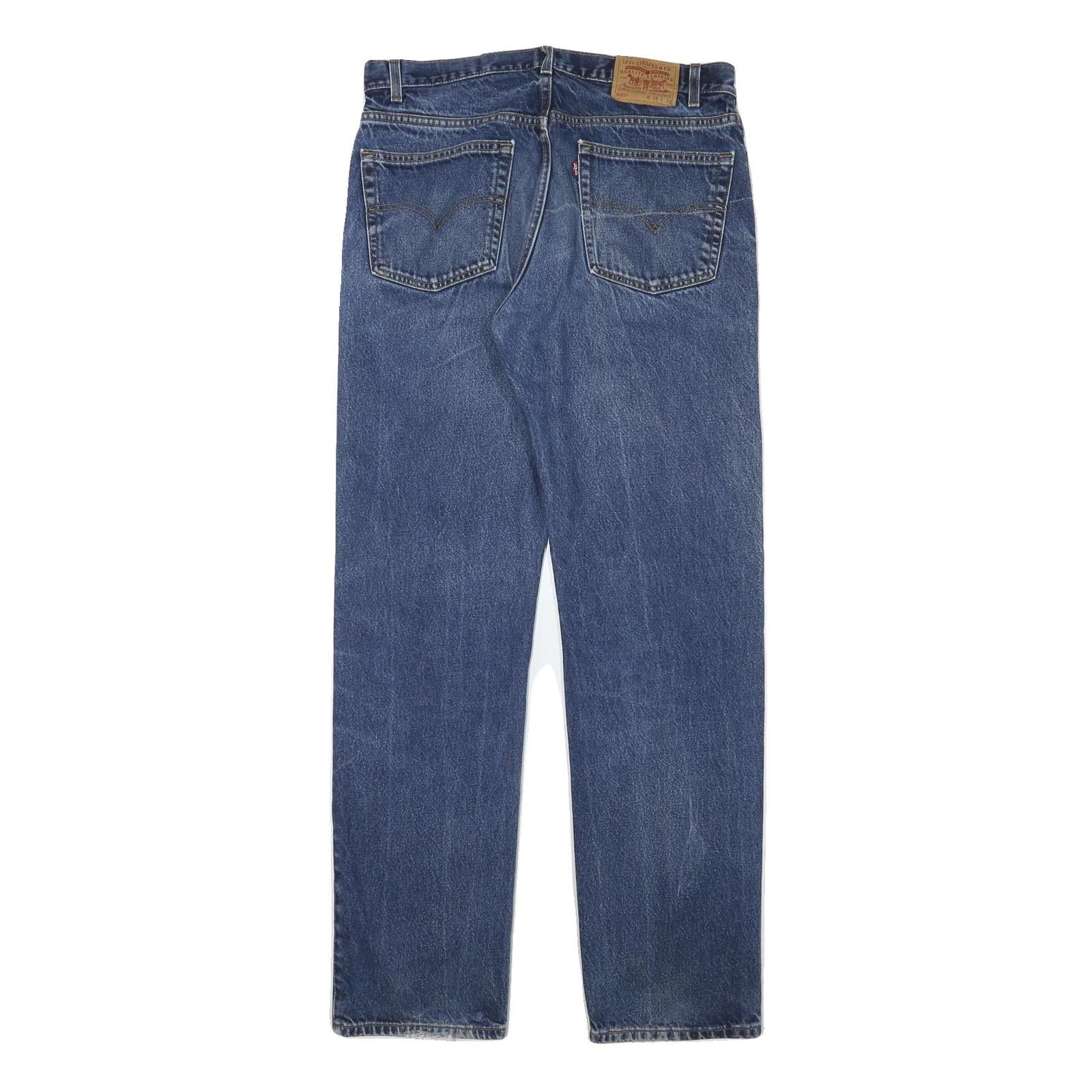 LEVI'S 505 Mens Jeans Blue Regular Straight Denim Medium W36 L35 Classic Zip