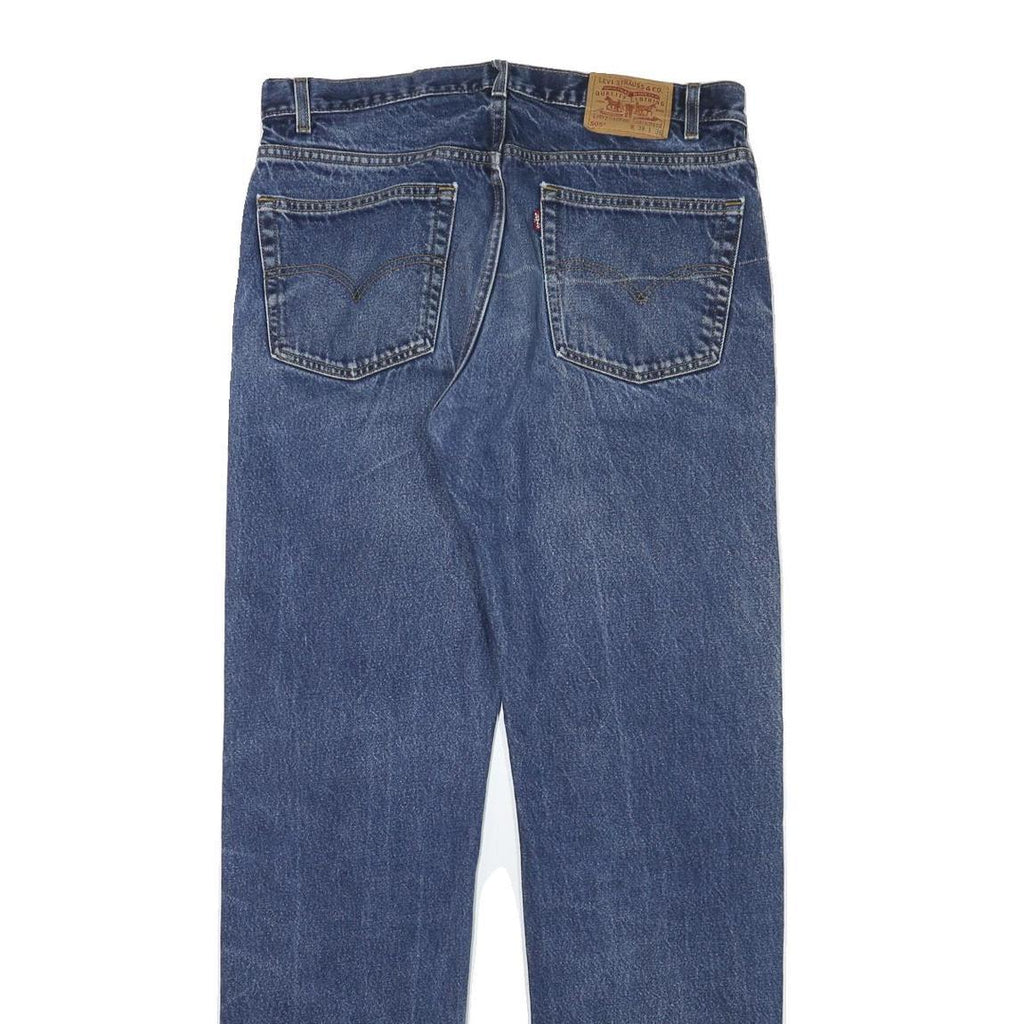 LEVI'S 505 Mens Jeans Blue Regular Straight Denim Medium W36 L35 Classic Zip