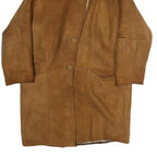 Womens Beige Faux Shearling Button Jacket L Polyester Plain Warm Cozy