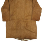 Womens Beige Faux Shearling Button Jacket L Polyester Plain Warm Cozy