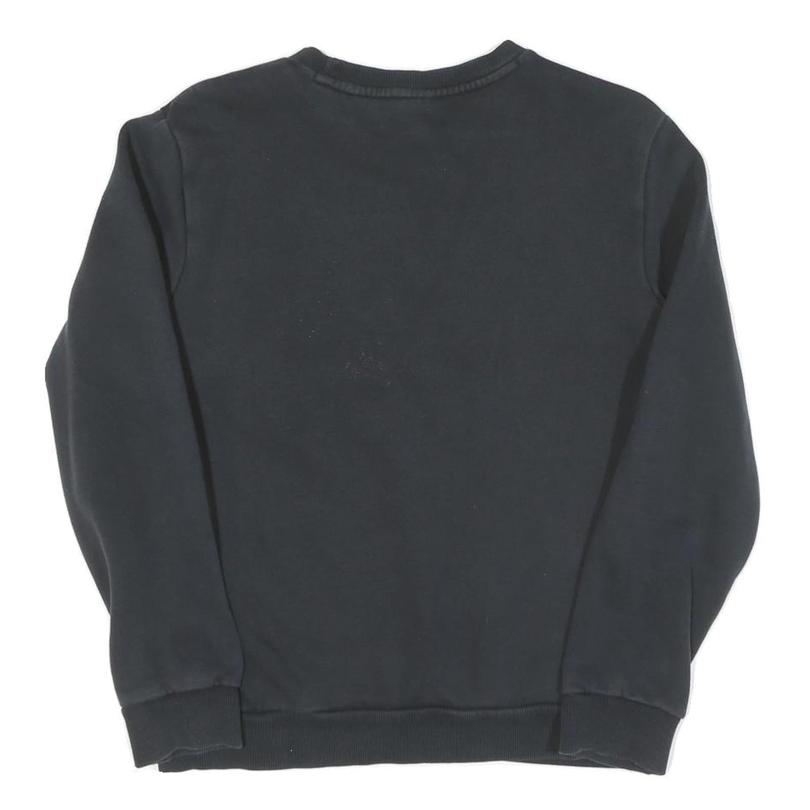 PUMA Mens Black Cotton Crew Neck S Sweatshirt Logo Print Casual Pullover