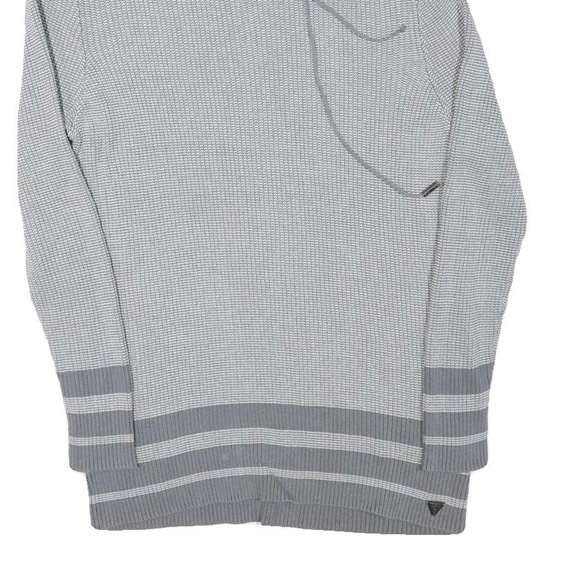 GUESS Womens Grey & Light Grey Plain Pullover Roll Neck Basic Knit M Lightweight