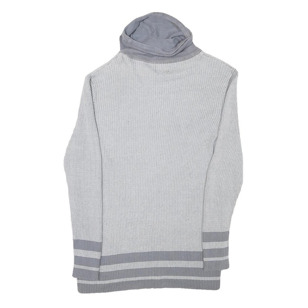 GUESS Womens Grey & Light Grey Plain Pullover Roll Neck Basic Knit M Lightweight