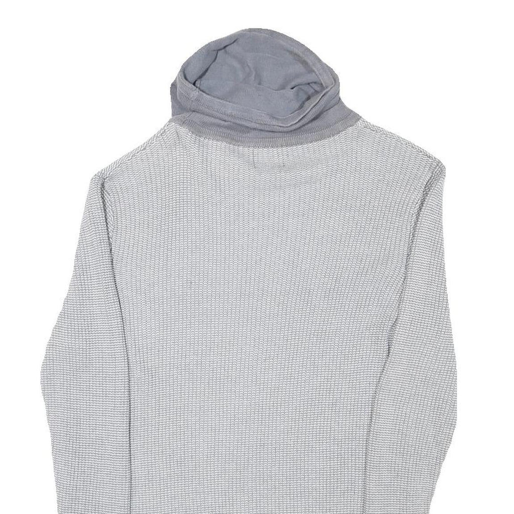 GUESS Womens Grey & Light Grey Plain Pullover Roll Neck Basic Knit M Lightweight
