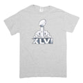 GILDAN Mens Grey Super Bowl XLVI Graphic T-Shirt S Short Sleeve Crew Neck